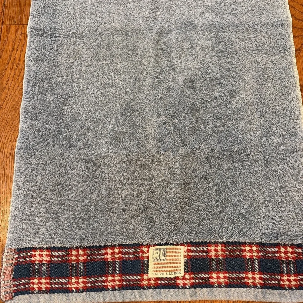 Vintage Ralph Lauren USA Americana Blue Hand Towel - 29 1/2 X 16 Flag Tag
